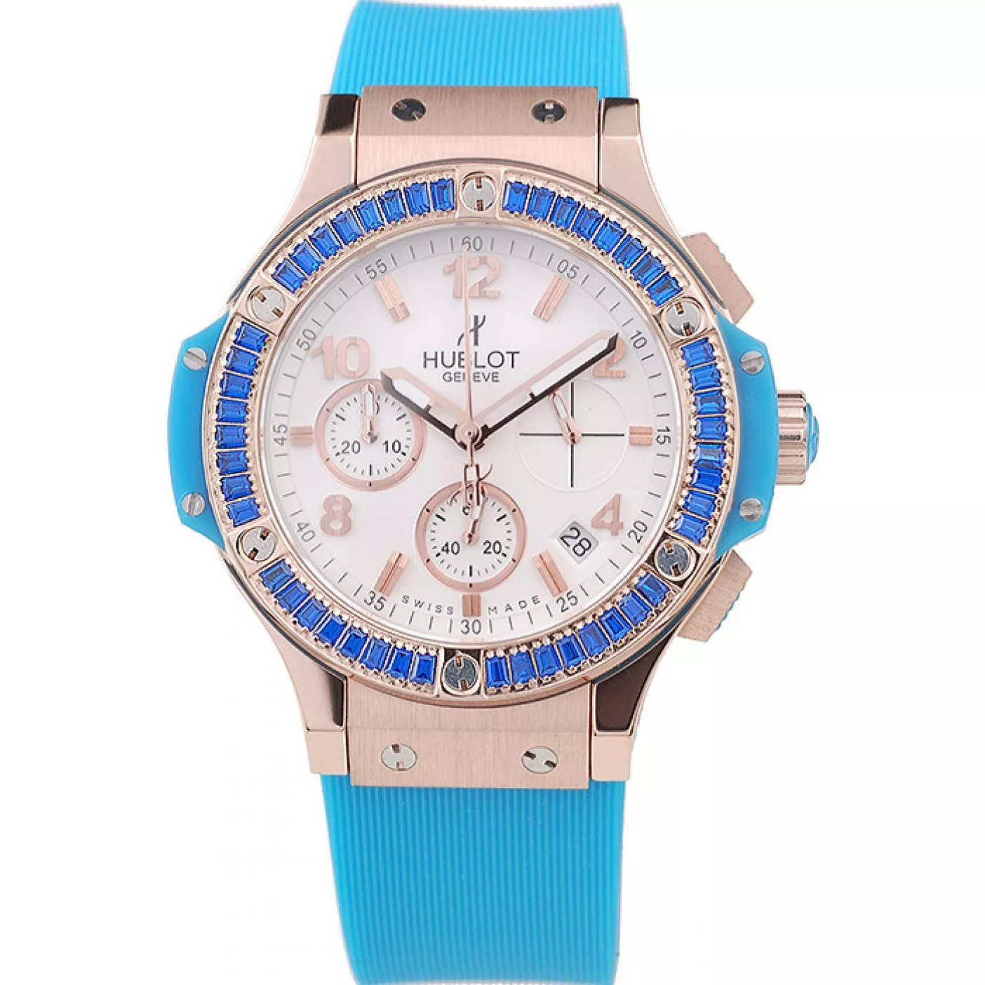 Hublot Big Bang Tutti Frutti Blue Strap Gold Dial 0129