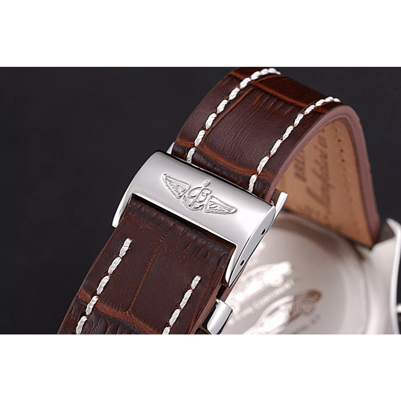 Aaa replica Breitling Bentley Mulliner Tourbillon White Dial Stainless Steel Case Brown Leather Strap 622729 0124