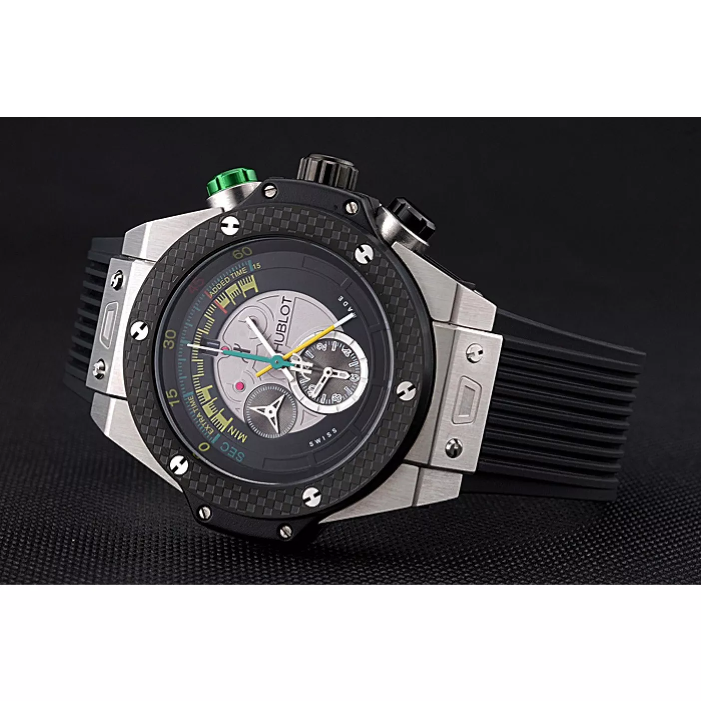 Aaa replica Hublot Big Bang Unico Bi-Retrograde Chrono King Stainless Steel Case Black Rubber Strap 622770 0119