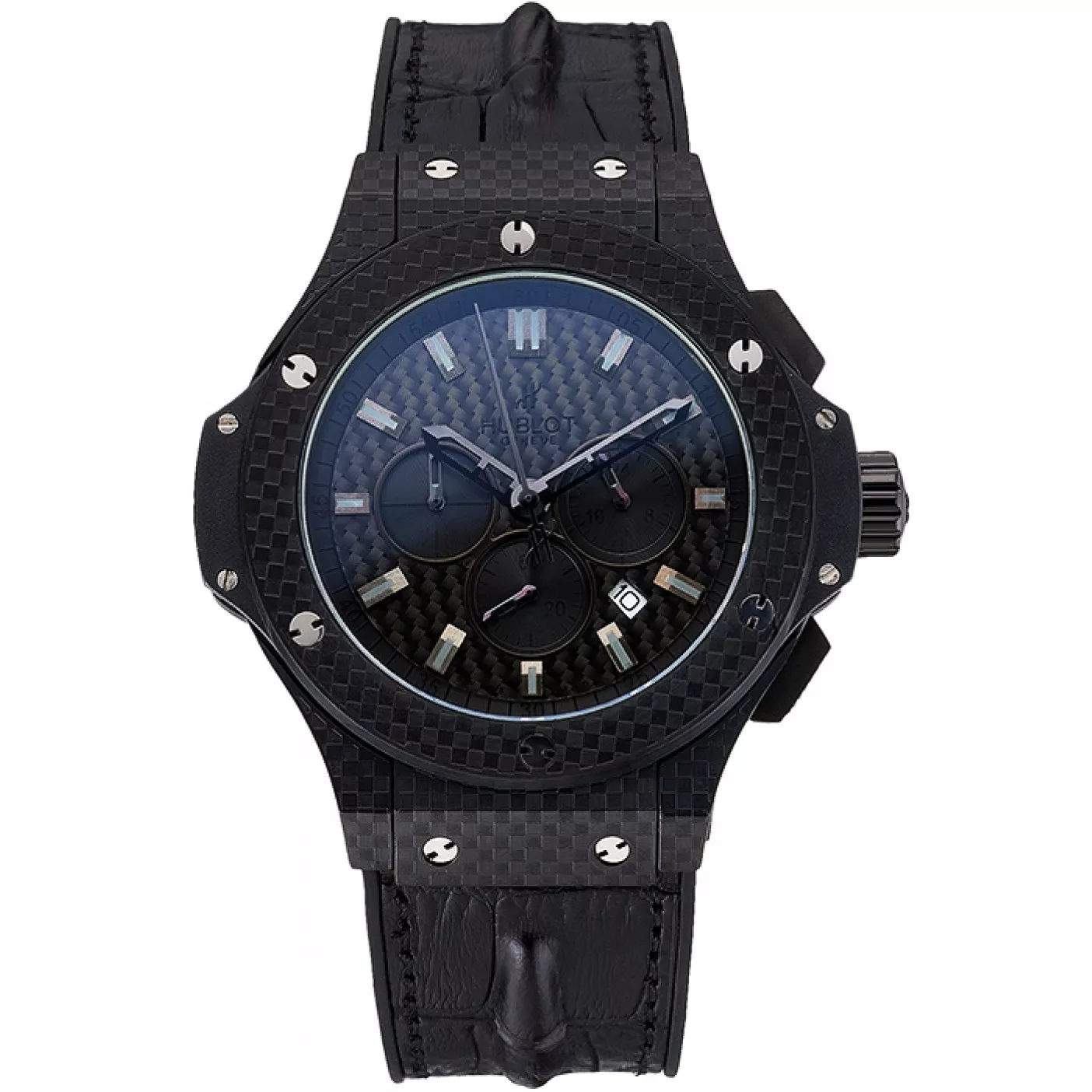 Hublot Big Bang Carbon Dial Carbon Case And Bezel Black Leather Strap 622773 0129