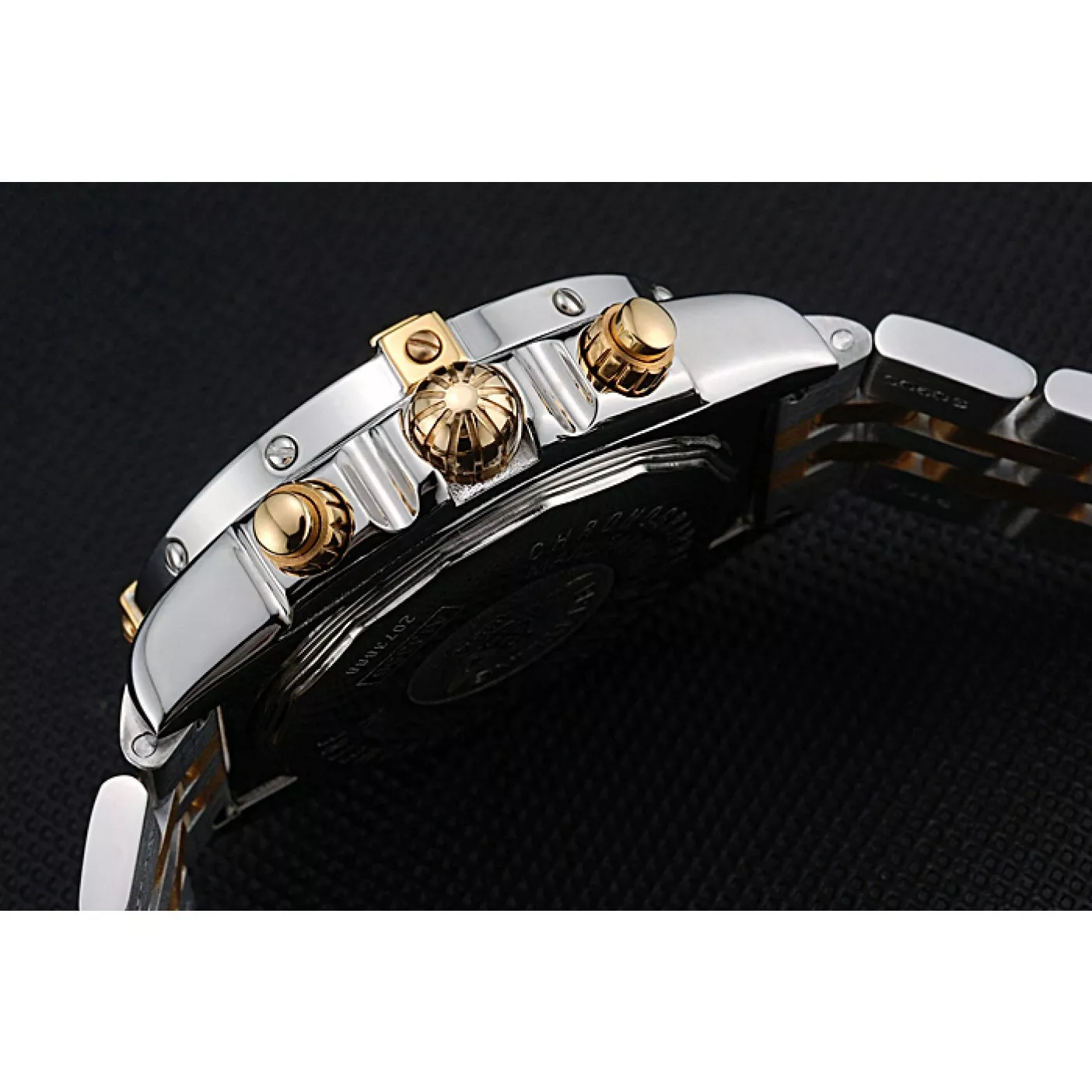 Aaa replica watch Breitling Chronomat Black Dial Stainless Steel And Gold Bracelet 622429 0124