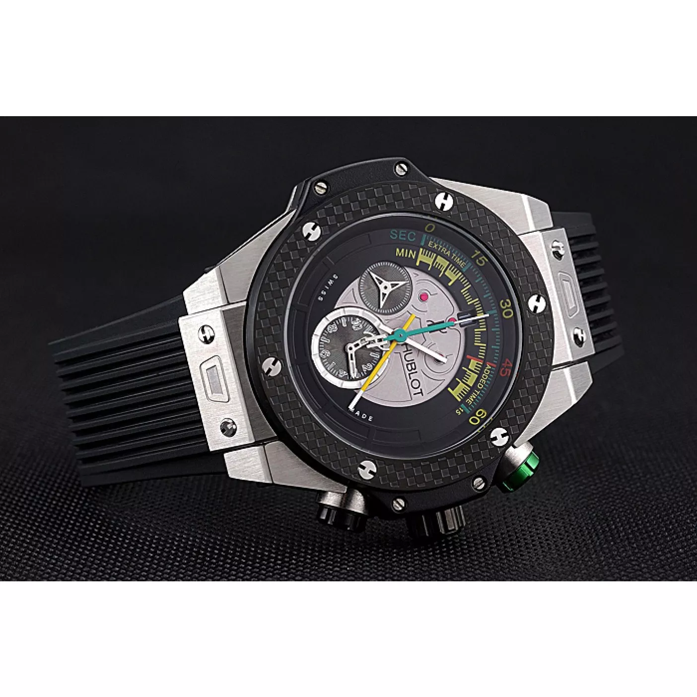 Aaa replica Hublot Big Bang Unico Bi-Retrograde Chrono King Stainless Steel Case Black Rubber Strap 622770 0119