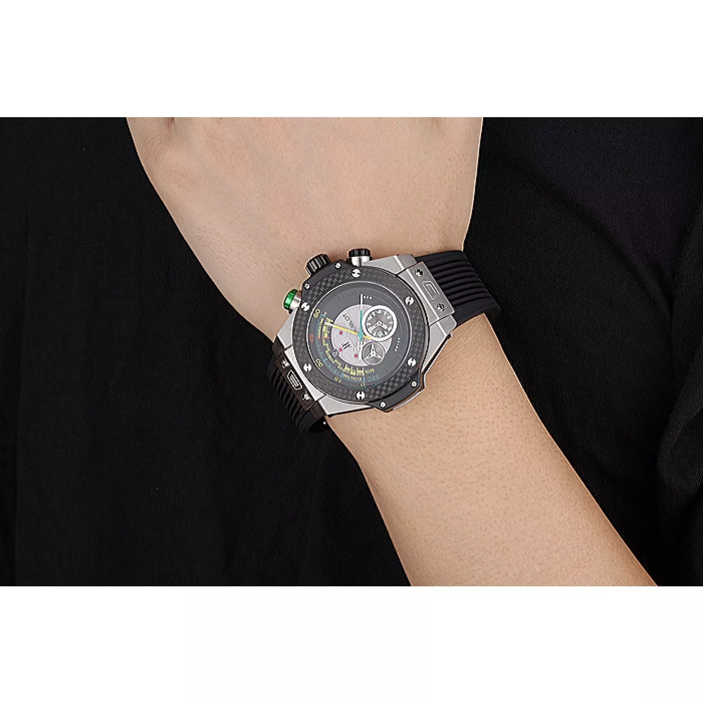 Aaa replica Hublot Big Bang Unico Bi-Retrograde Chrono King Stainless Steel Case Black Rubber Strap 622770 0119