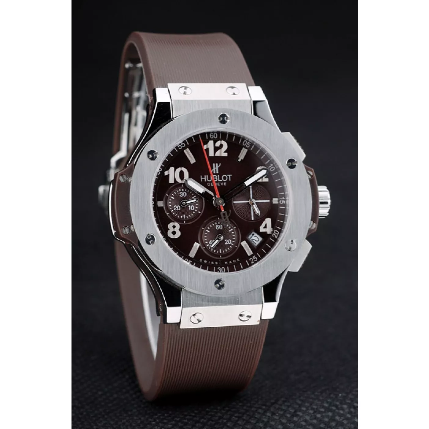 Aaa replica Hublot Big Bang Brown Strap White Dial Watch 0129