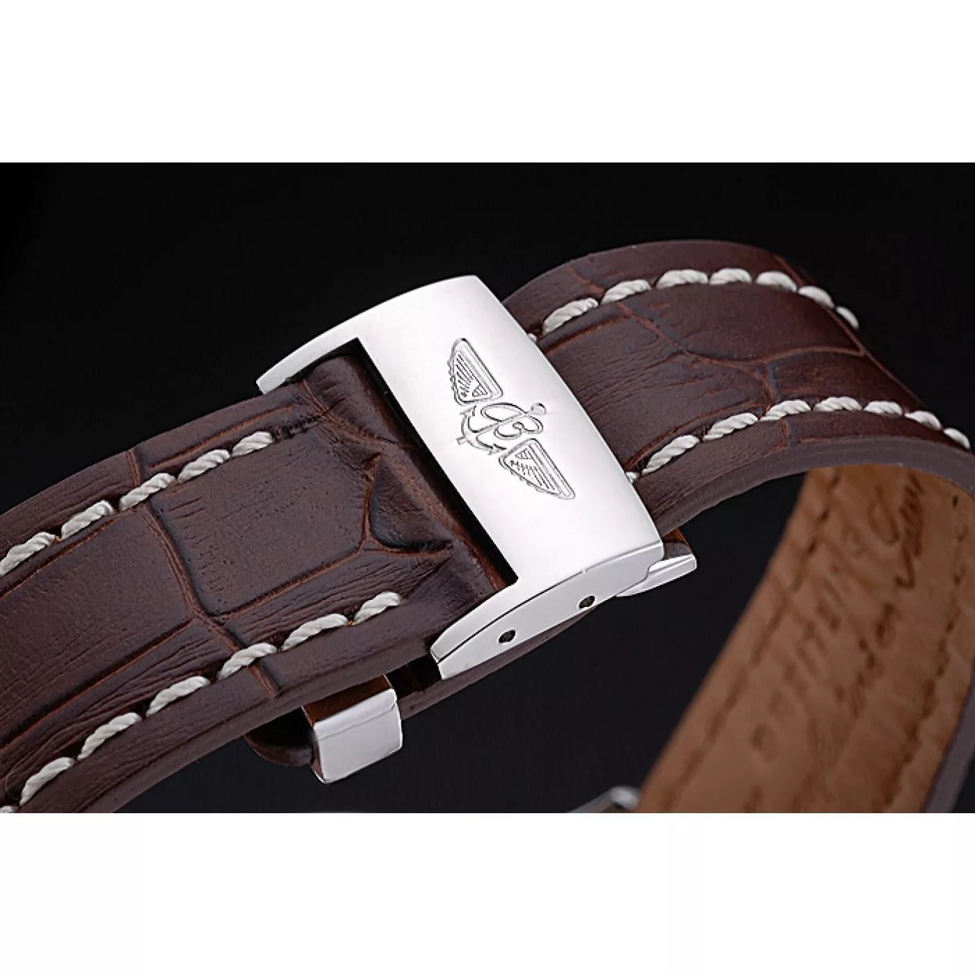 Aaa fake watches Breitling Transocean Chronograph White Dial Stainless Steel Case Brown Leather Bracelet 622243 0117