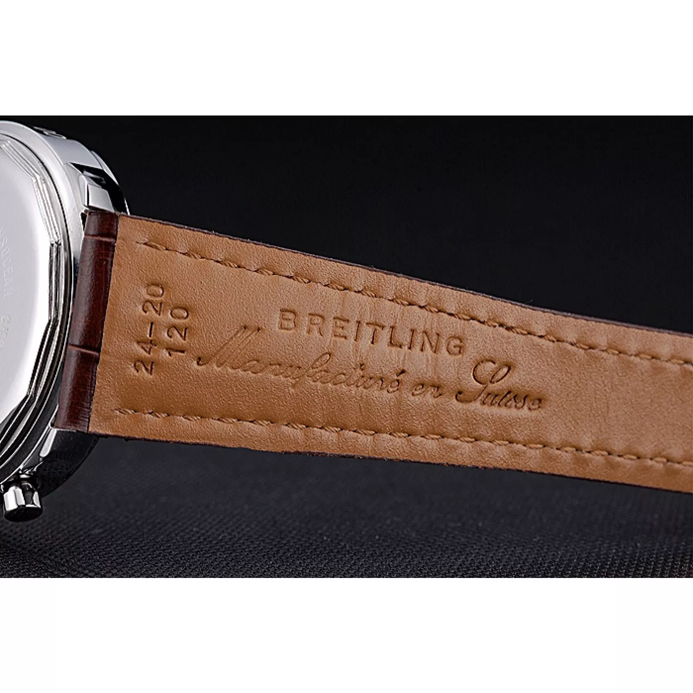 Aaa fake watches Breitling Transocean Chronograph White Dial Stainless Steel Case Brown Leather Bracelet 622243 0117