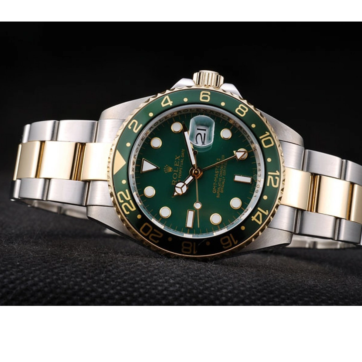 Aaa fake watches Dial Watch Green Bezel Master Rolex II Ceramic Green GMT 0217