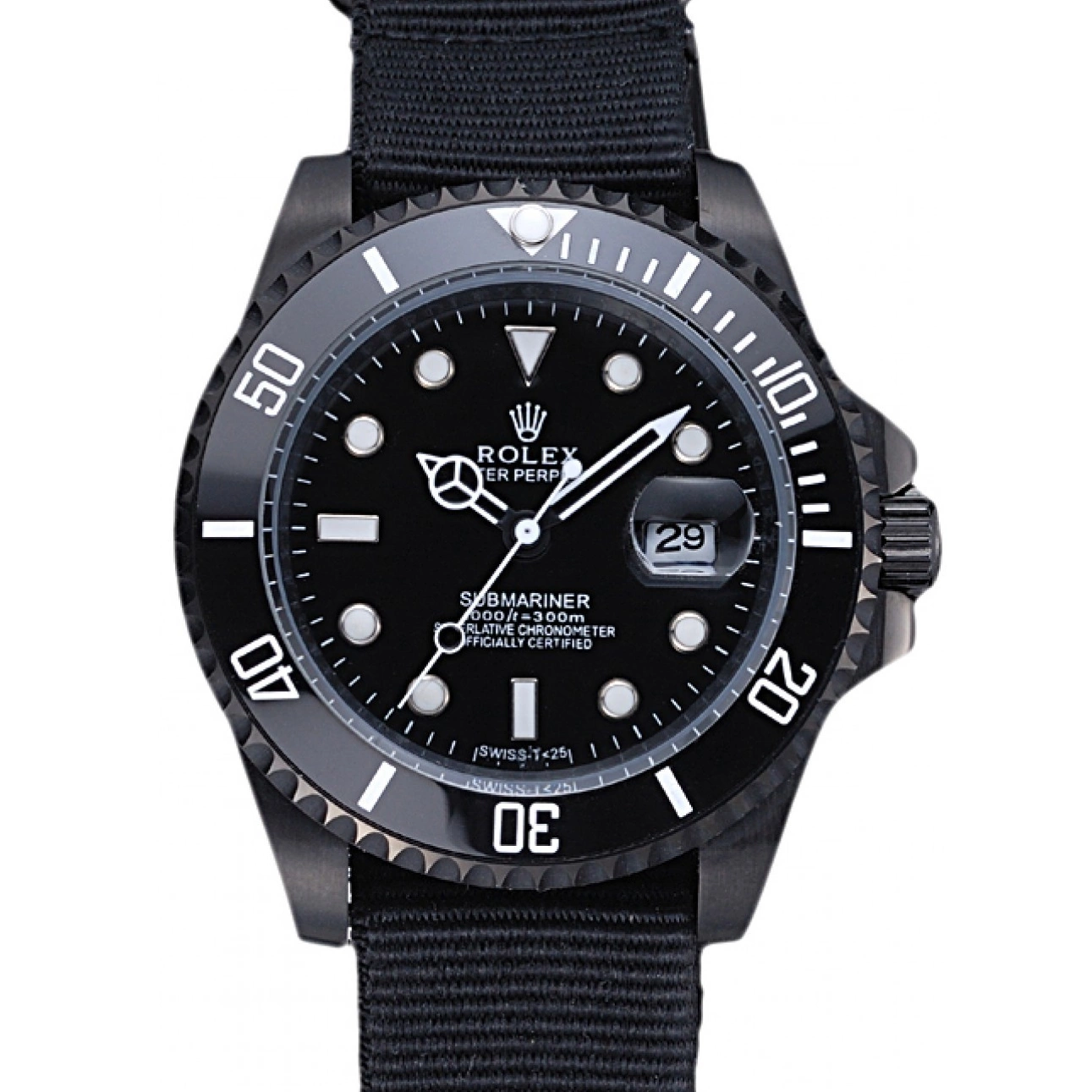 Aaa replica watch Rolex Strap Black Nylon 622006 Submariner 0226