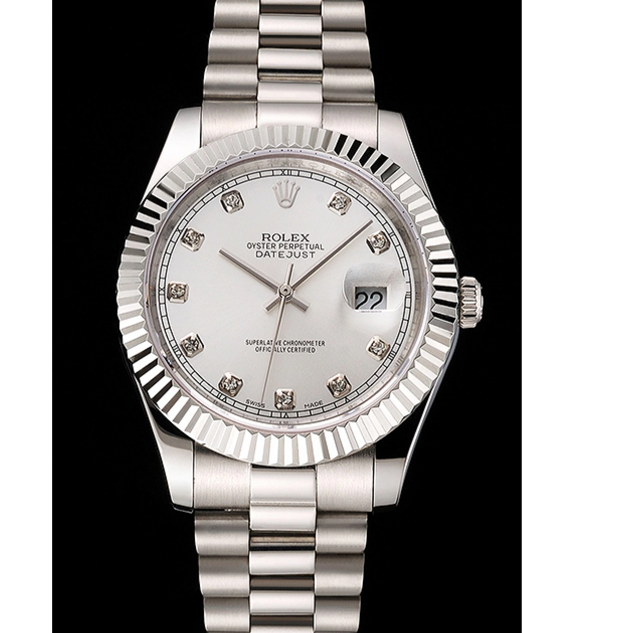 Aaa replica Rolex Dial And Swiss Case Silver Datejust Stainless Bracelet Steel 0213