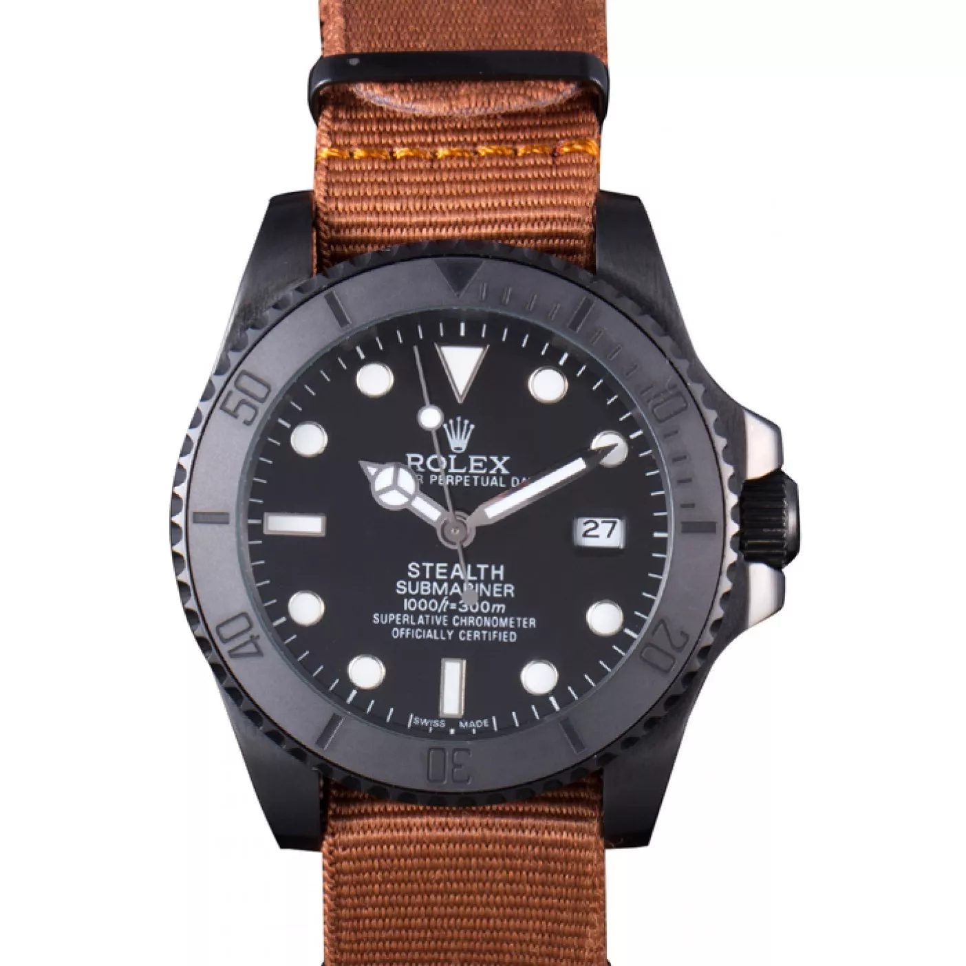 Aaa replica watch Rolex Submariner STEALTH MK IV Brown Fabric Band rl426 621388 0205