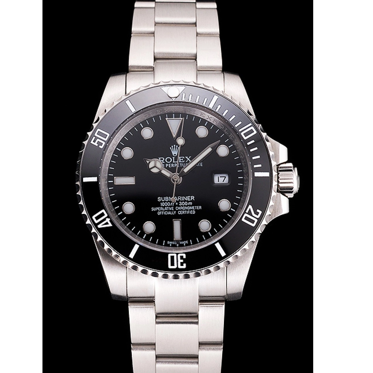 Aaa replica Submariner And Dial Bezel Black Date And Small Bracelet Stainless Swiss Case Steel Rolex 0225