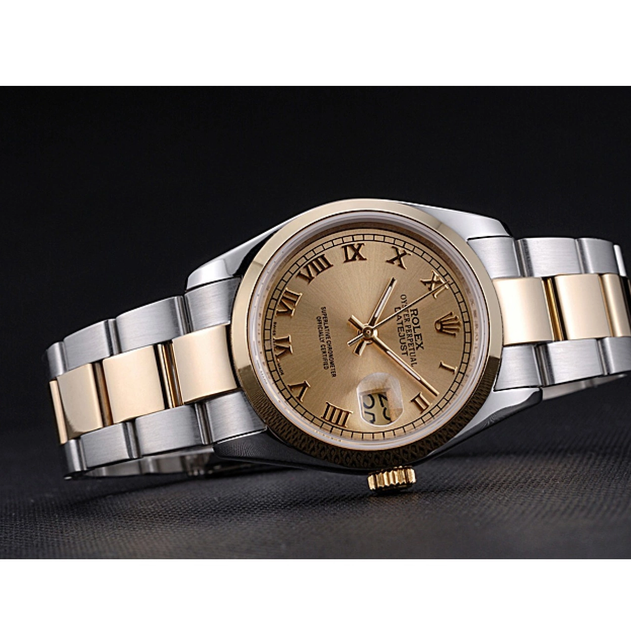 Aaa replica watch Stainless And Datejust Dial Case Gold Steel Rolex 622265 Gold 0212