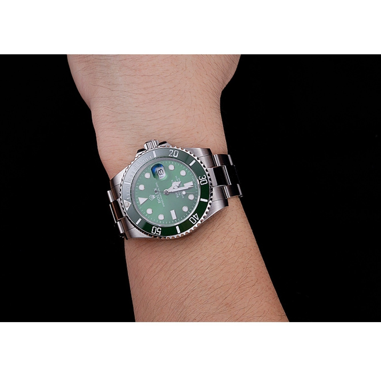 Aaa replica watch Green Bracelet Rolex Submariner Dial Steel 1454069 Stainless 0215