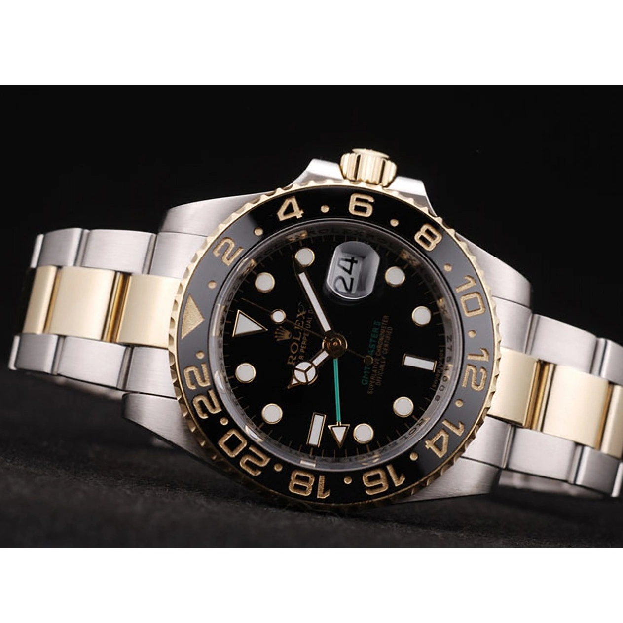 Aaa replica Rolex Dial Black Ceramic GMT Bezel Master 98229 II Black 0208