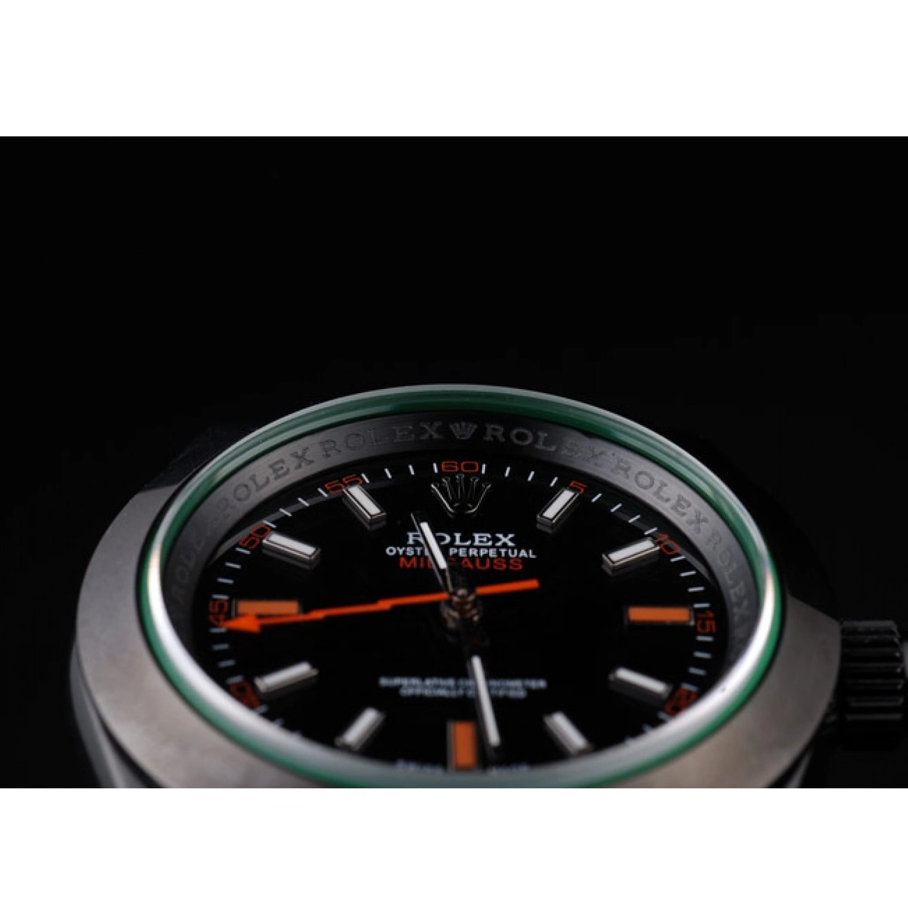 Aaa replica watch Saphire Milgauss Tinted Pro-Hunter Green Dial Black Rolex 0217