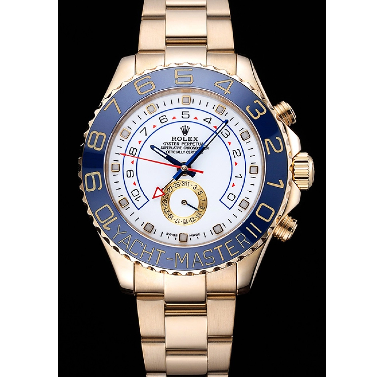 Aaa fake watches Bezel Rolex Bracelet Gold 622271 II Yachtmaster Blue Dial White 0217