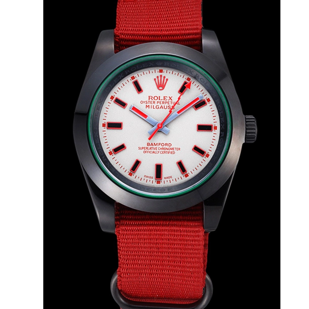 Aaa fake watches Bamford Nylon Strap Milgauss Rolex Red 622002 0226