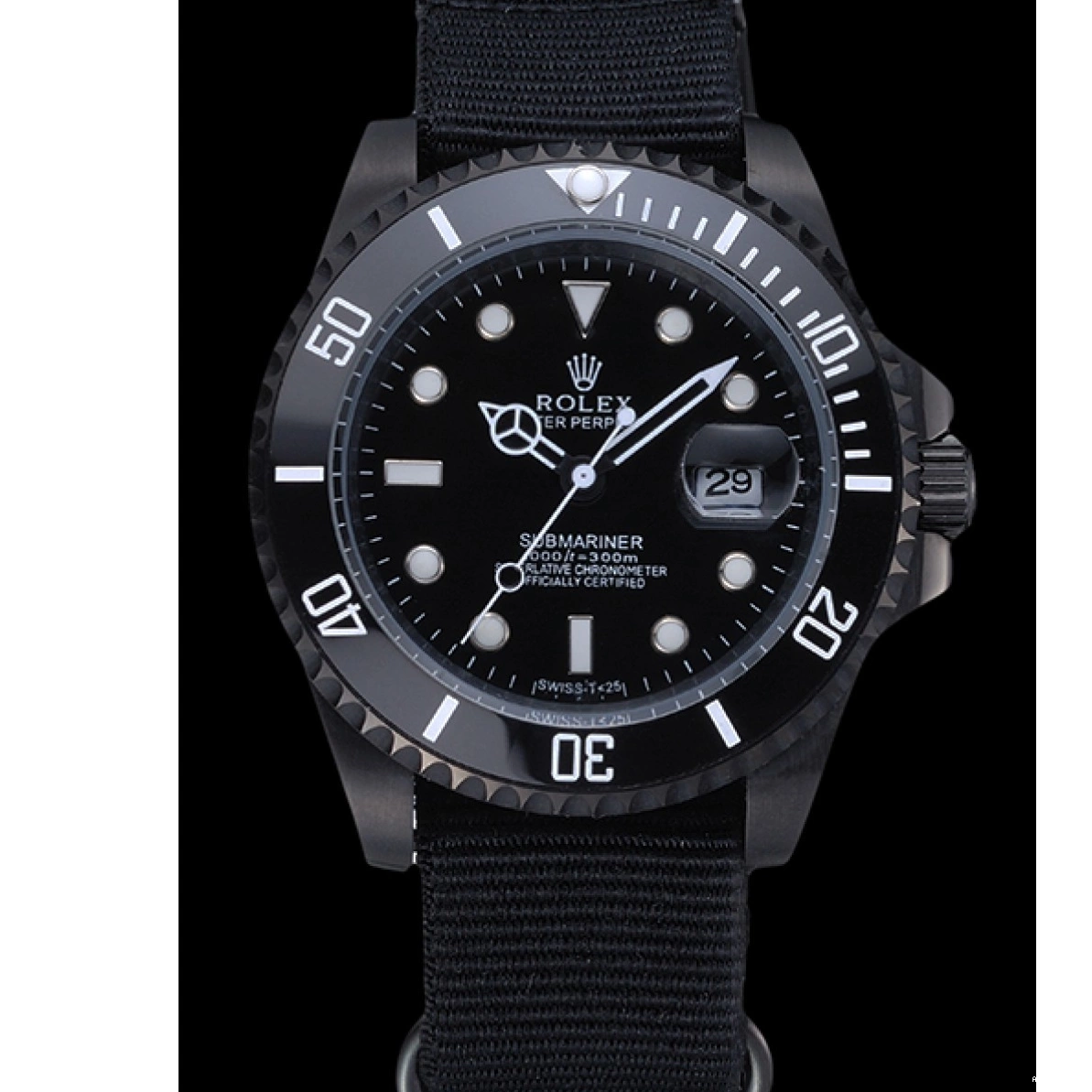 Aaa replica watch Rolex Strap Black Nylon 622006 Submariner 0226