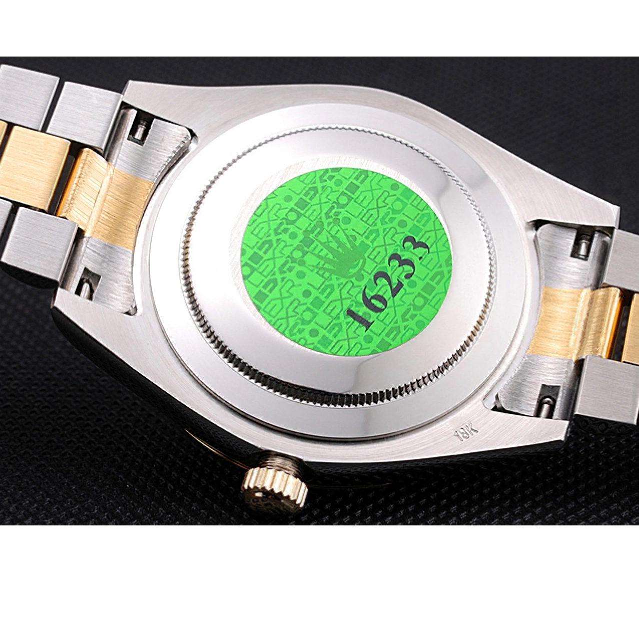 Aaa fake watches 18k Tone Stainless Rolex Gold Two Dial Steel Gold Day-Date Plated 0214