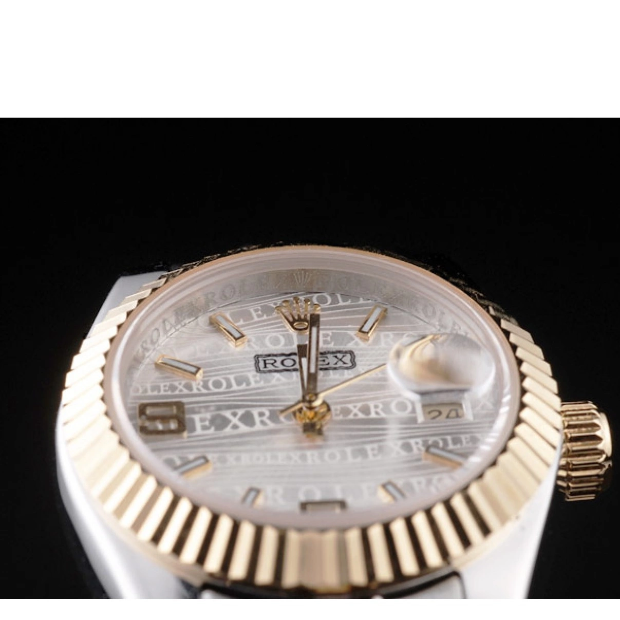 Aaa replica watch Gold Datejust Two Stainless Plated Rolex 98079 Tone Steel Yellow 0224