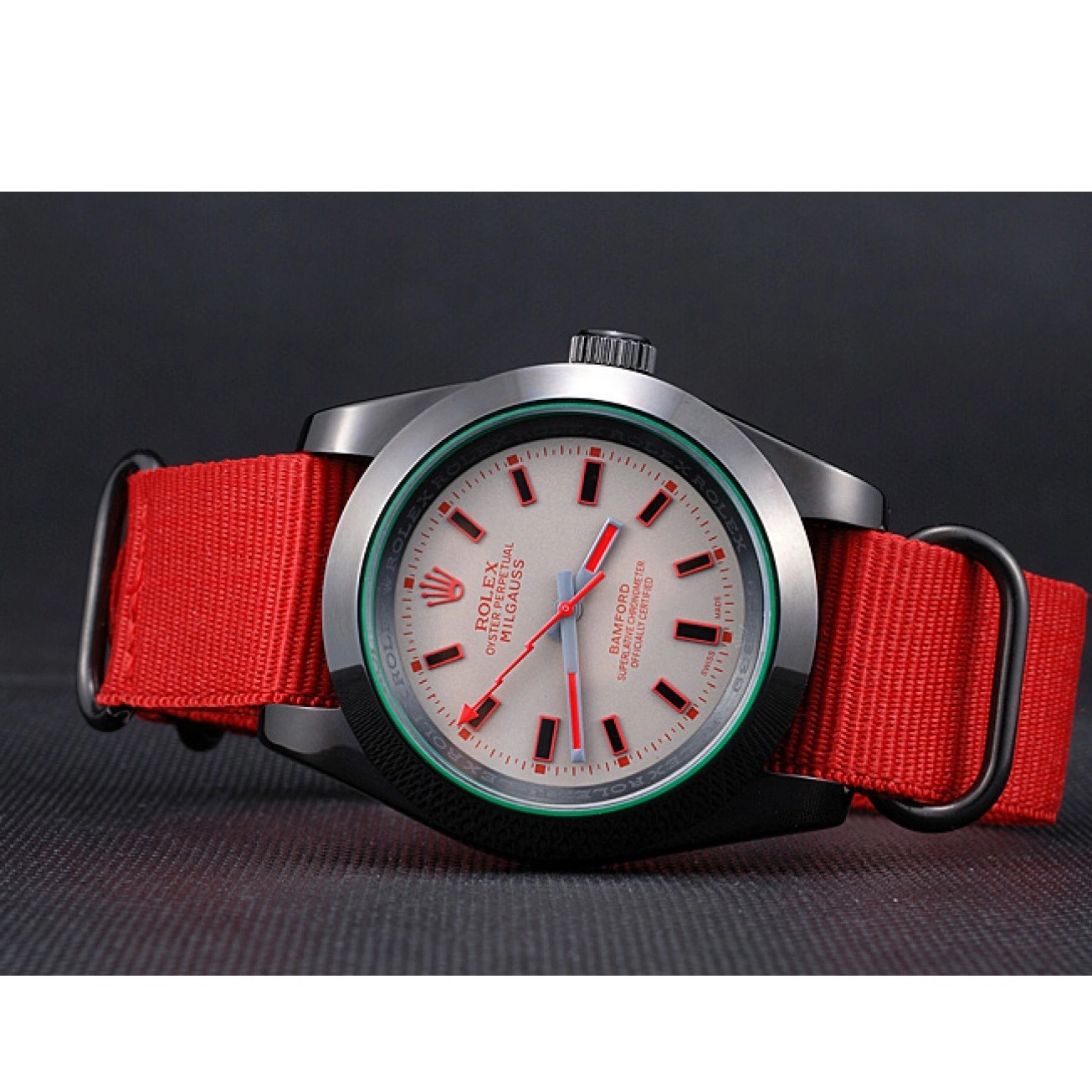 Aaa replica Rolex Nylon Strap Red Bamford 622002 Milgauss 0223