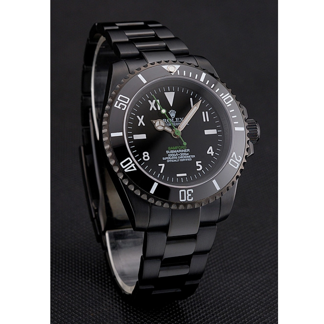 Aaa replica Black Roman Bamford And Ionized Black Rolex Dial Bracelet Case Submariner Numerals 0214