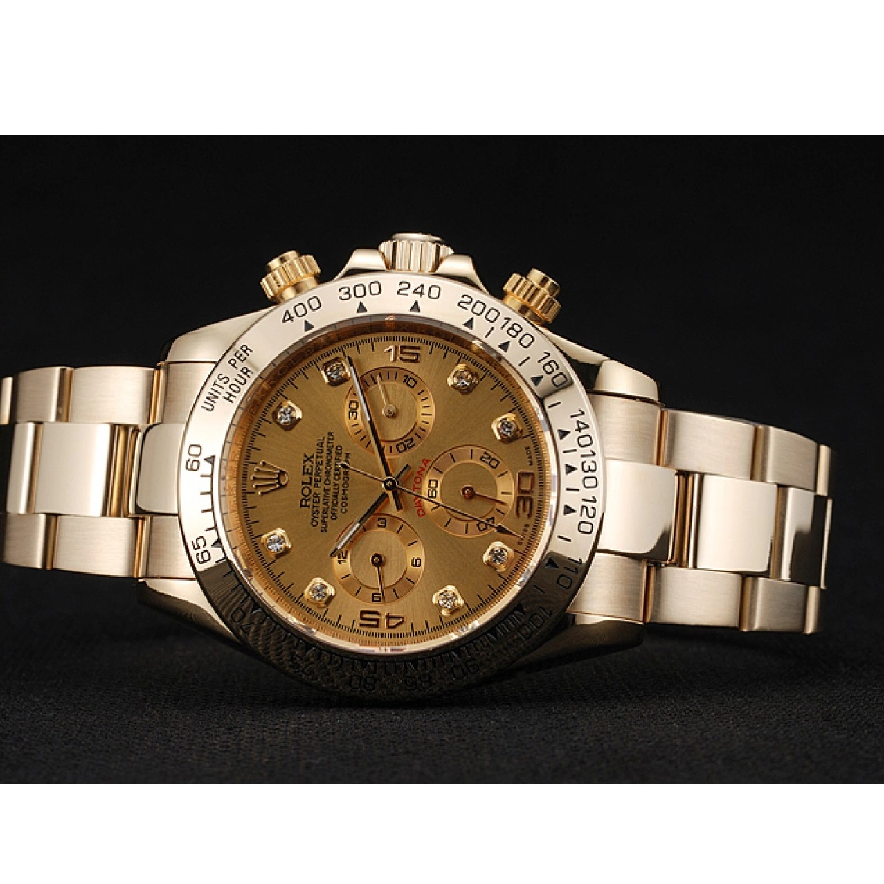 Aaa replica watch Case Numerals Gold Diamond And 1454245 Bracelet Cosmograph Dial Brown Daytona Rolex 0214