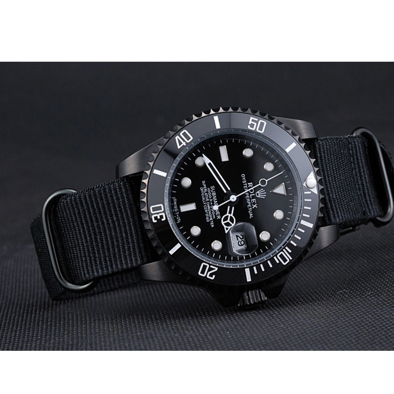 Aaa replica watch Rolex Strap Black Nylon 622006 Submariner 0226