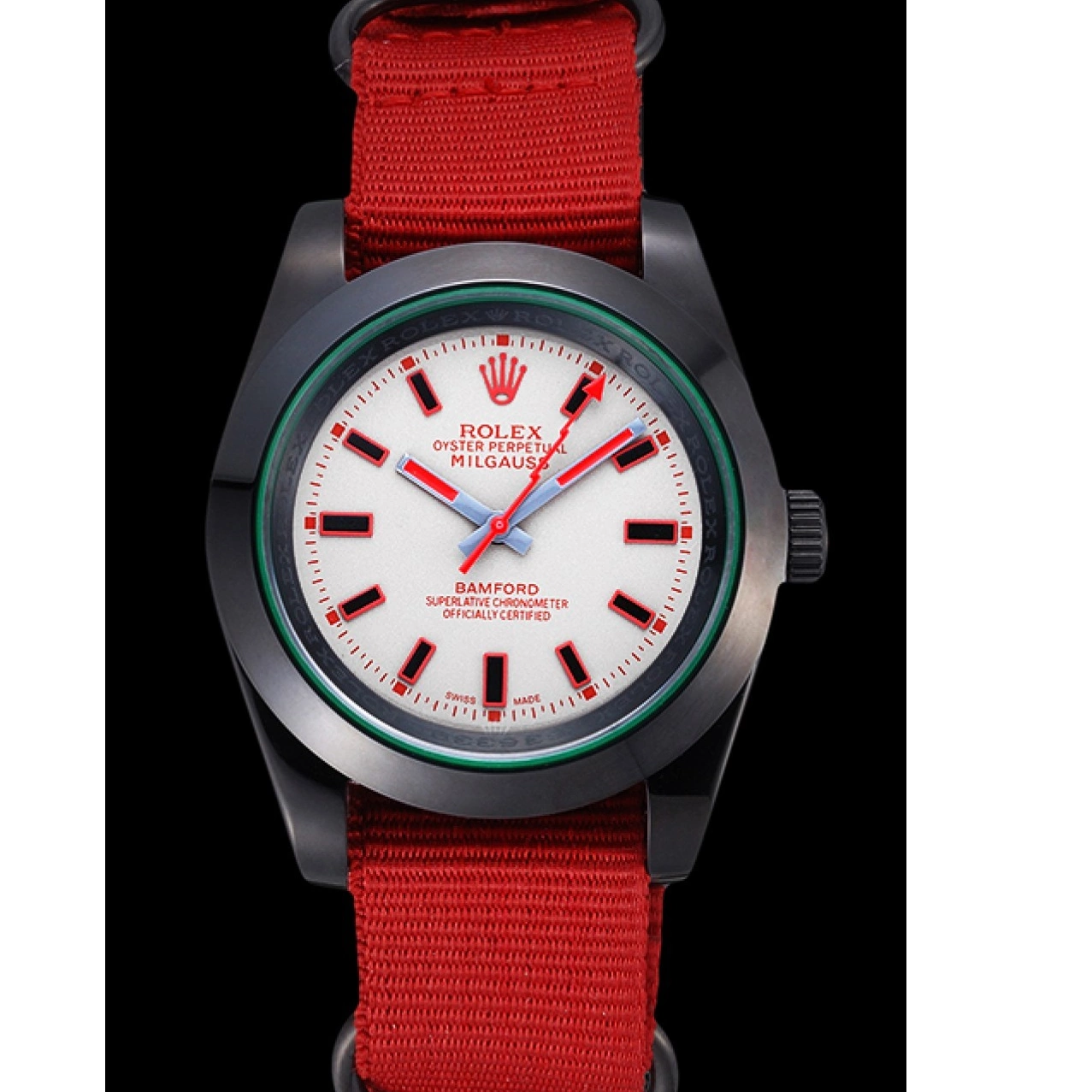 Aaa replica Rolex Nylon Strap Red Bamford 622002 Milgauss 0223