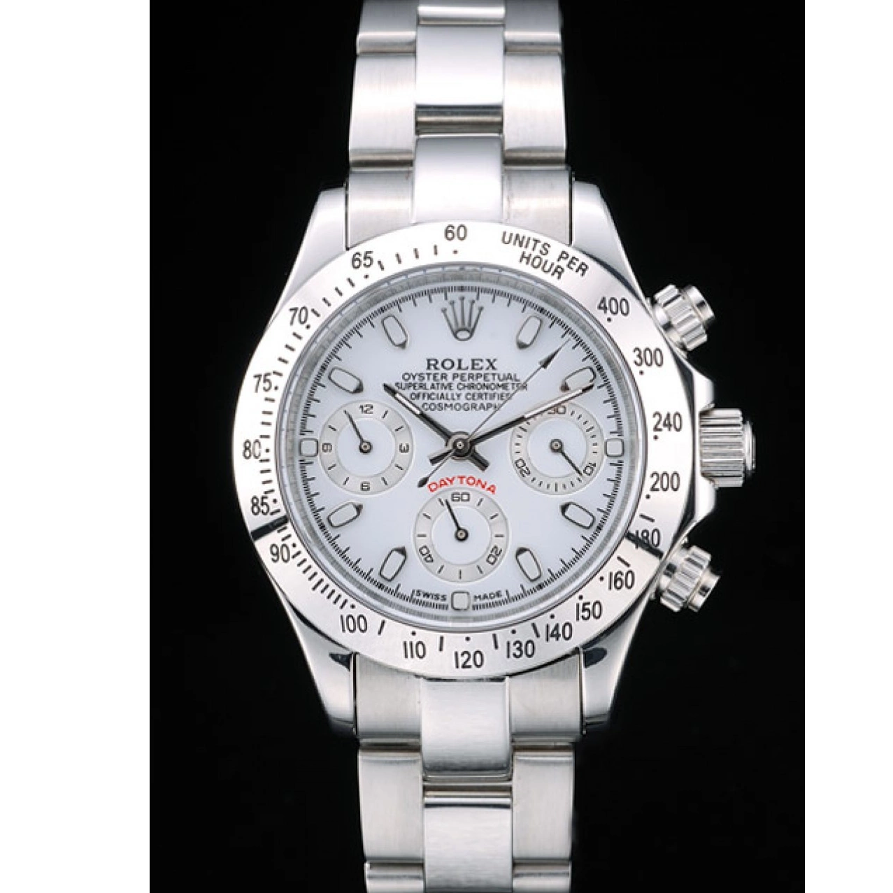 Aaa fake watches Daytona Steel White Tachymeter Dial Lady Rolex Stainless Case 0226