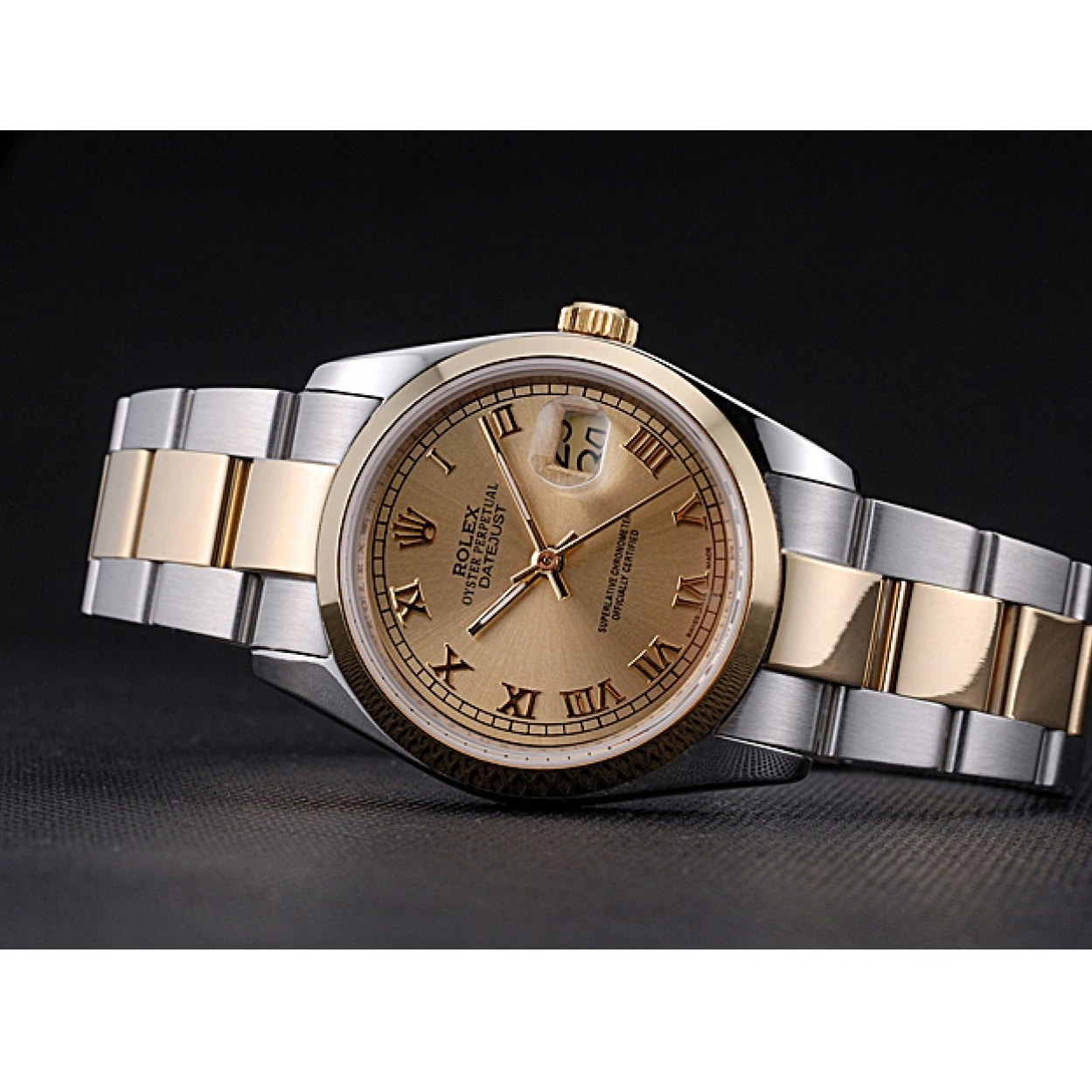 Aaa replica watch Stainless And Datejust Dial Case Gold Steel Rolex 622265 Gold 0212