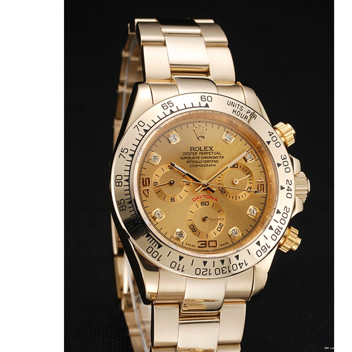 Aaa replica watch Case Numerals Gold Diamond And 1454245 Bracelet Cosmograph Dial Brown Daytona Rolex 0214