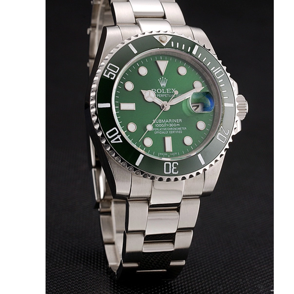 Aaa replica watch Green Bracelet Rolex Submariner Dial Steel 1454069 Stainless 0215