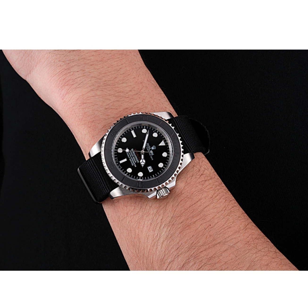 Aaa replica watch IV 621386 MK Fabric Submariner rl424 Rolex Black STEALTH Band 0220