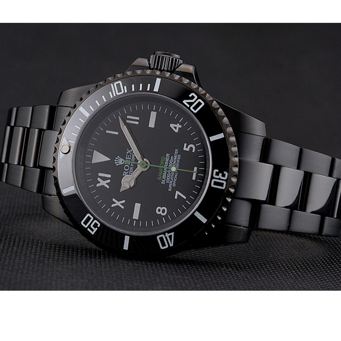 Aaa replica Black Roman Bamford And Ionized Black Rolex Dial Bracelet Case Submariner Numerals 0214