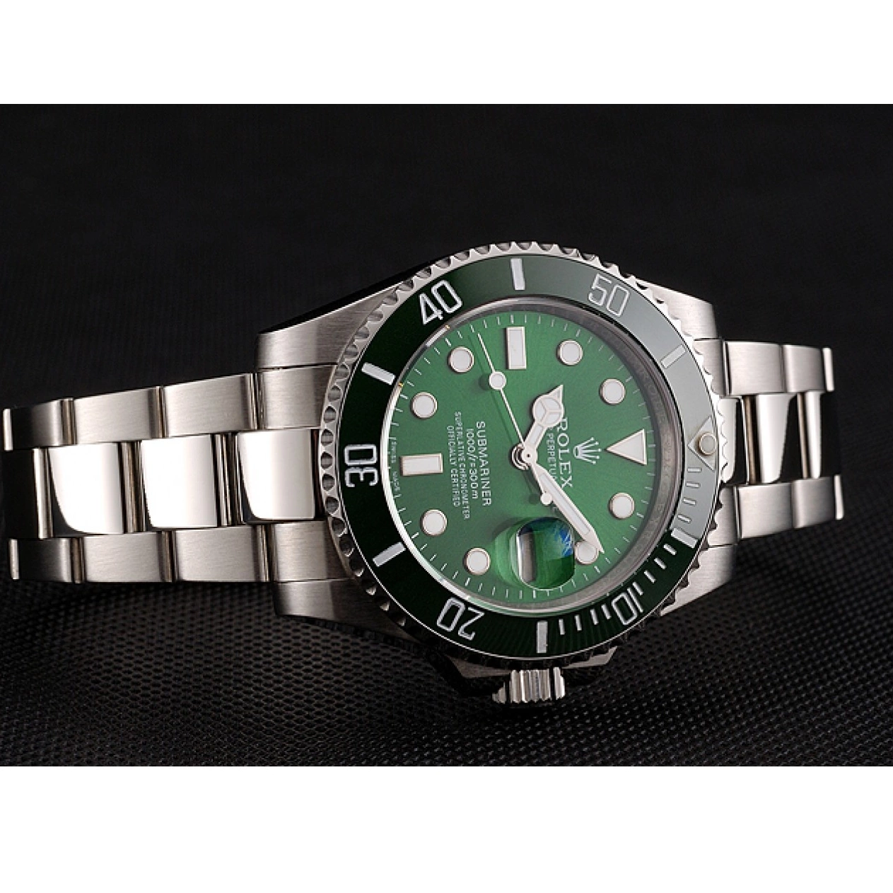 Aaa replica watch Green Bracelet Rolex Submariner Dial Steel 1454069 Stainless 0215