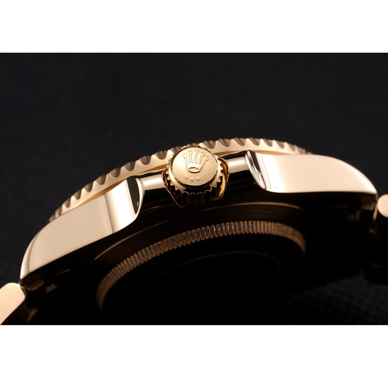 Aaa replica watch Case Yellow Gold Submariner Bezel Dial Rolex Swiss Black Black Bracelet And 0216