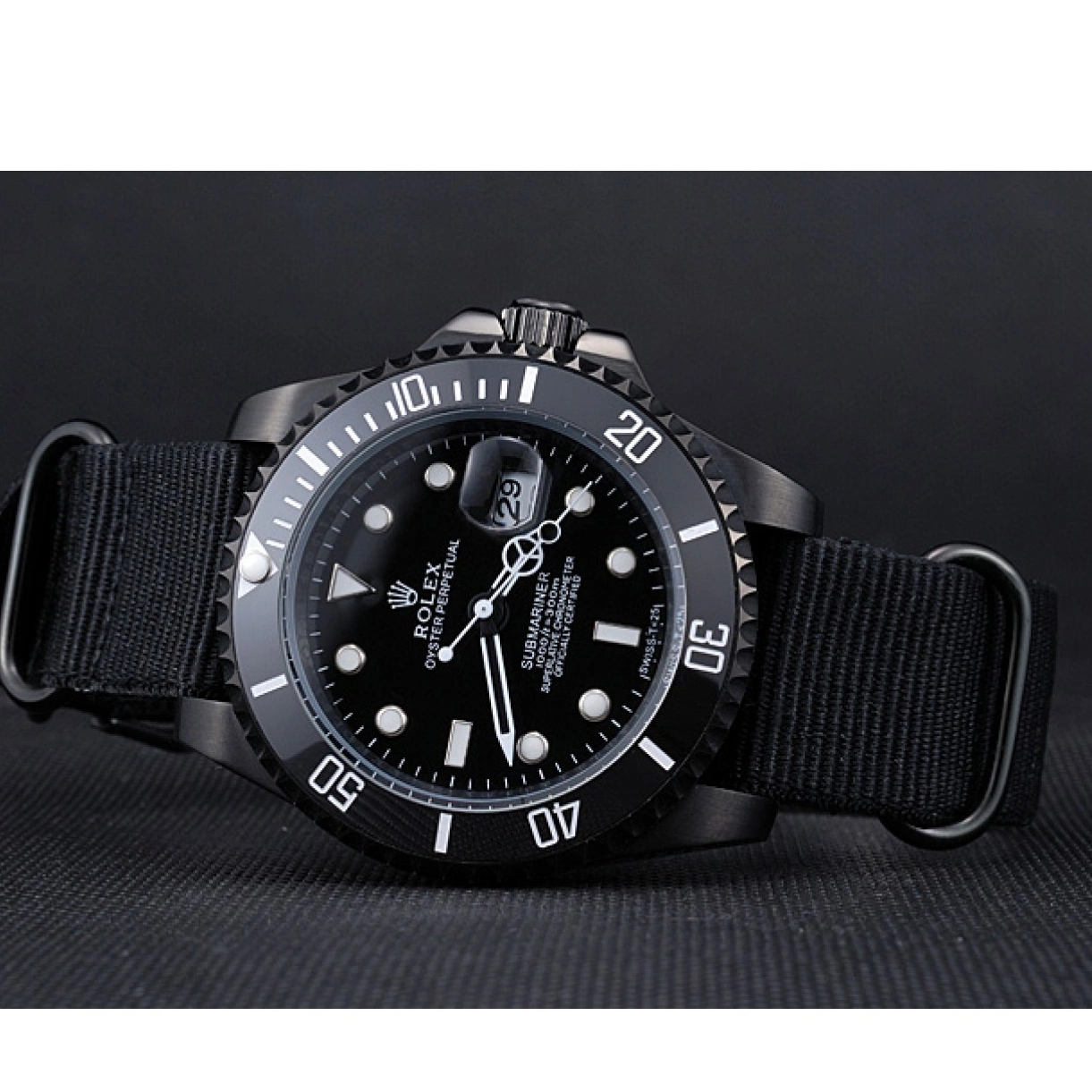 Aaa replica Rolex Strap Submariner Black Nylon 622006 0224