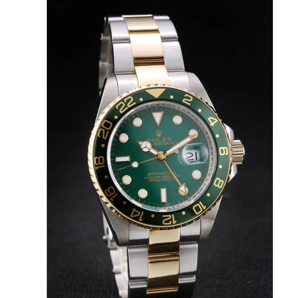 Aaa fake watches Dial Watch Green Bezel Master Rolex II Ceramic Green GMT 0217