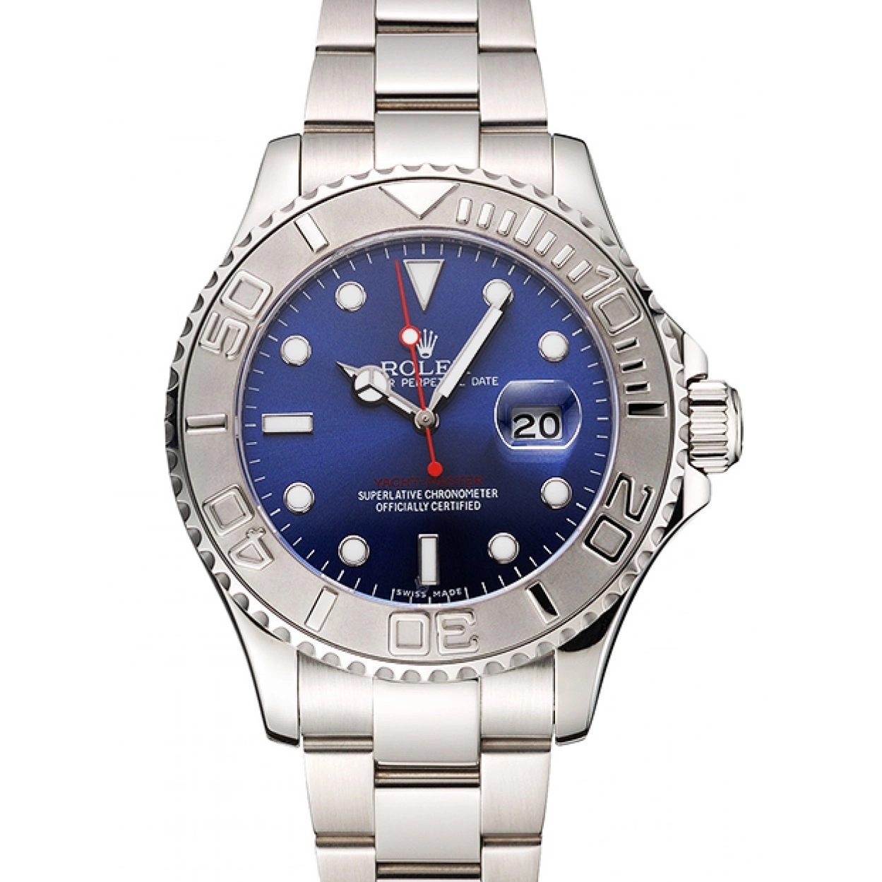 Aaa fake watches Yacht-Master Steel Blue Rolex Stainless And Bracelet Dial Case 0210