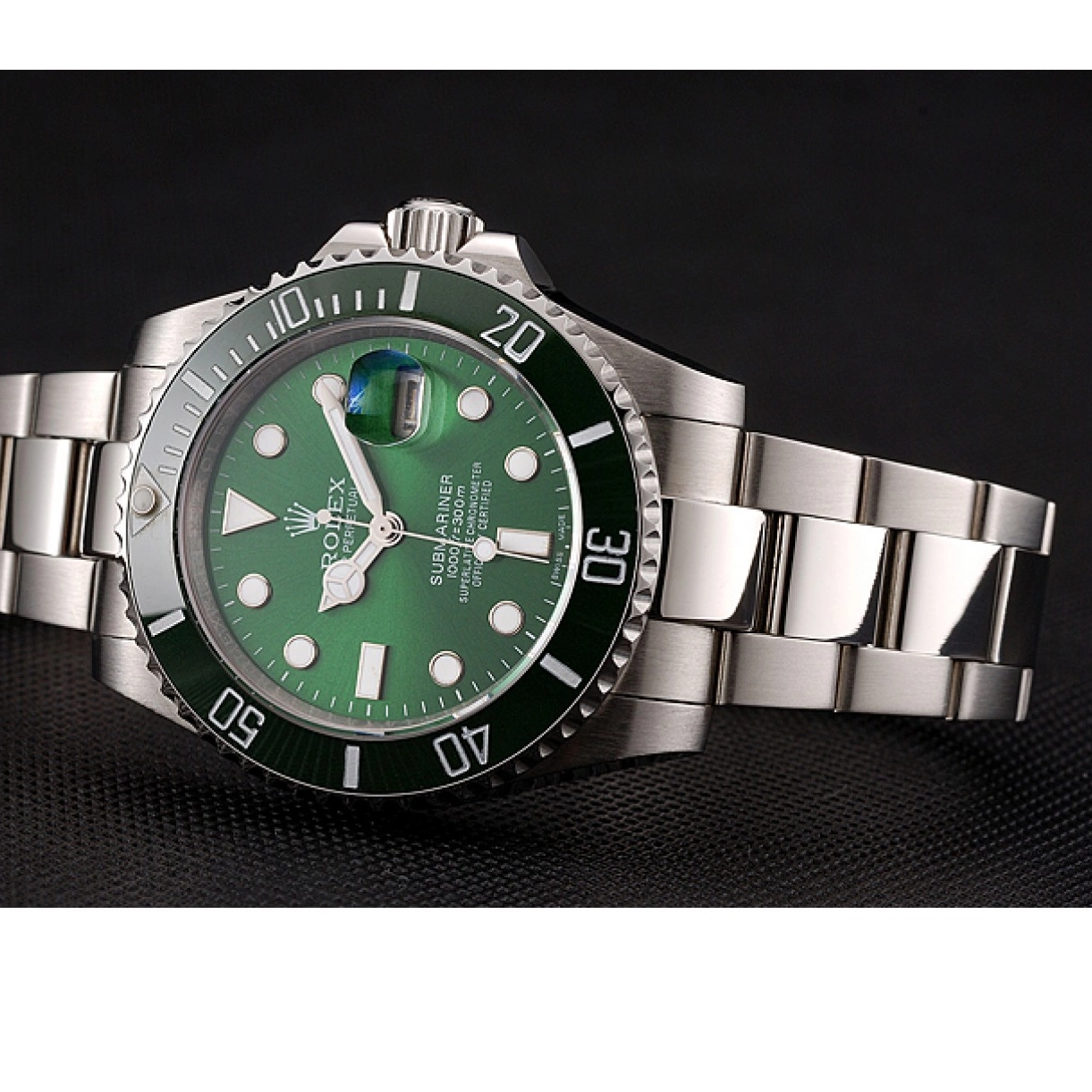 Aaa replica watch Green Bracelet Rolex Submariner Dial Steel 1454069 Stainless 0215