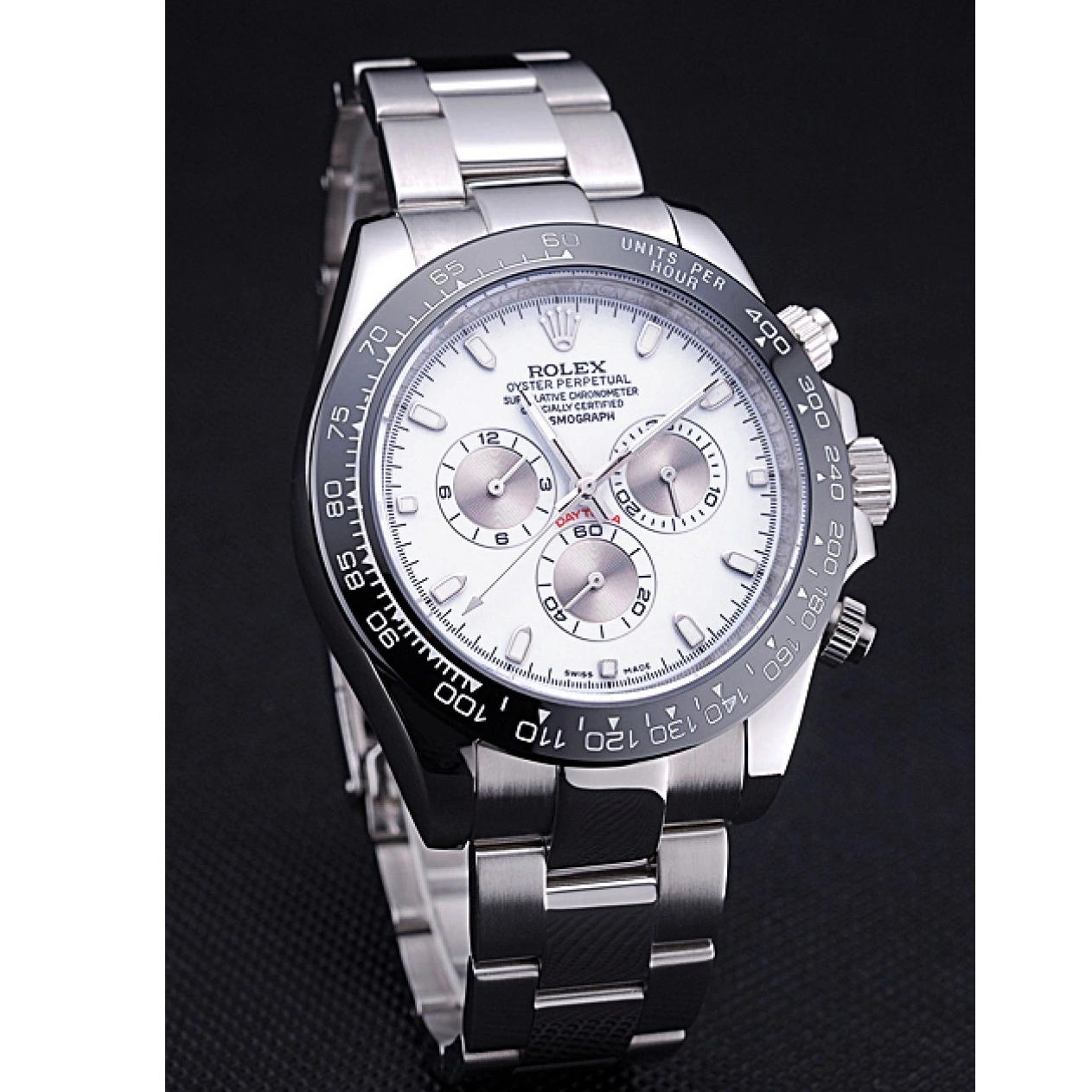 Aaa replica Rolex Stainless White 622542 Dial Daytona Steel Cosmograph Bracelet 0215