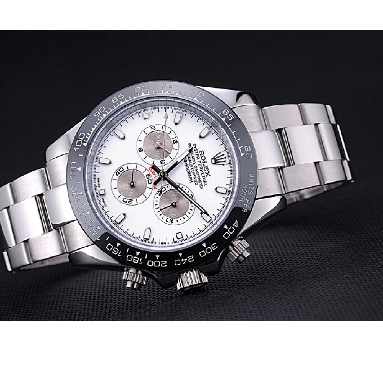 Aaa replica Rolex Stainless White 622542 Dial Daytona Steel Cosmograph Bracelet 0215