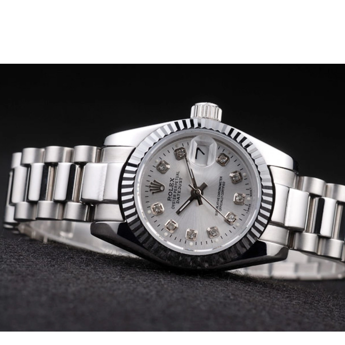 Aaa replica watch Dial Stainless Silver Steel Rolex Datejust Polished 0222