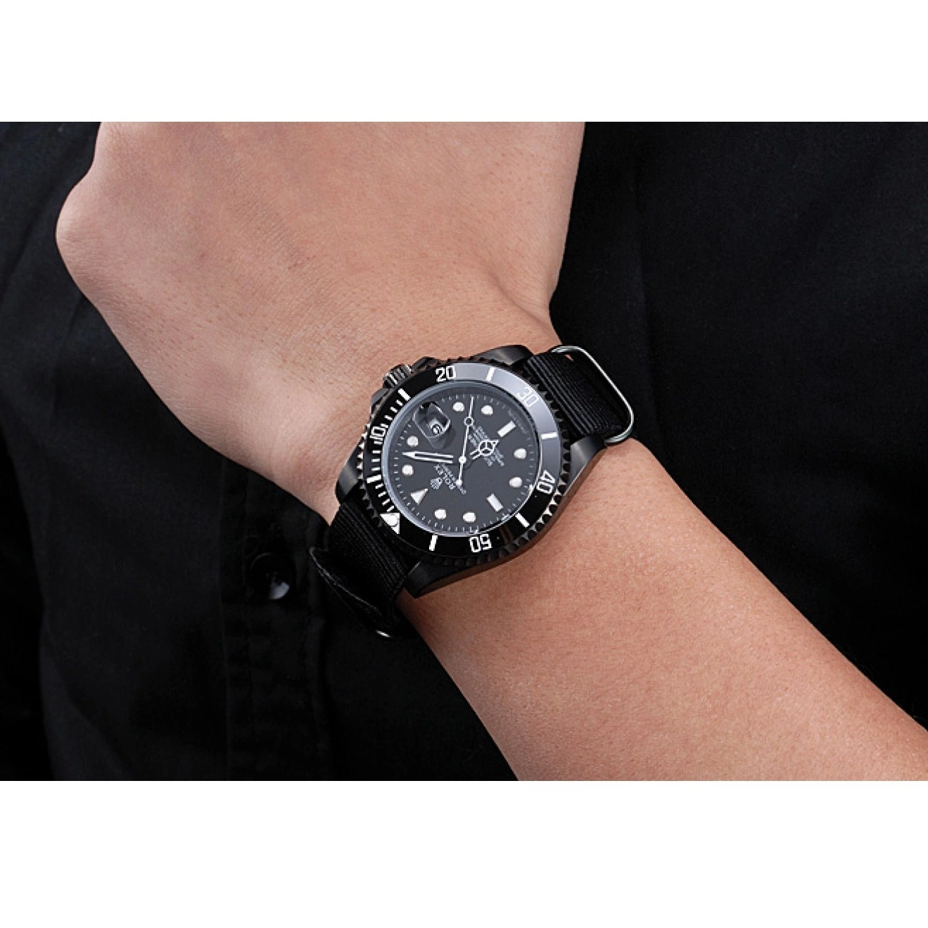 Aaa replica Rolex Strap Submariner Black Nylon 622006 0224