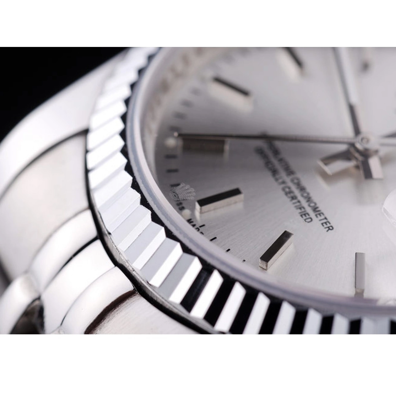 Aaa replica Ribbed 7457 Dial Datejust Bezel Silver Rolex 0221