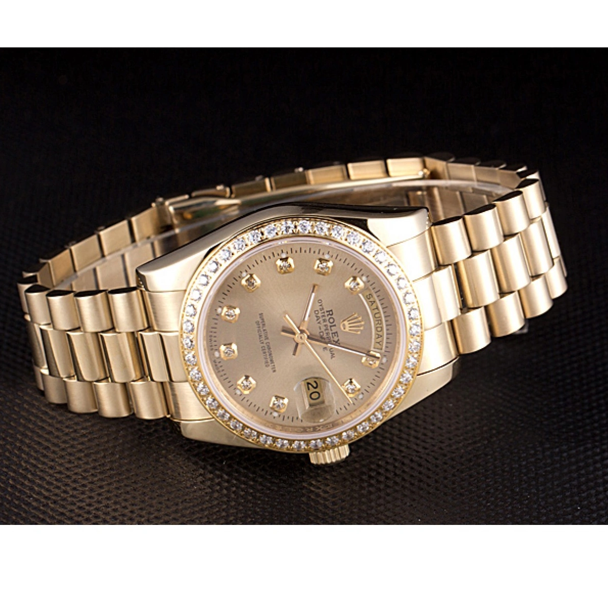 Aaa replica watch Stainless Gold Yellow Gold 18k Steel Dial Rolex Day-Date Plated 0213