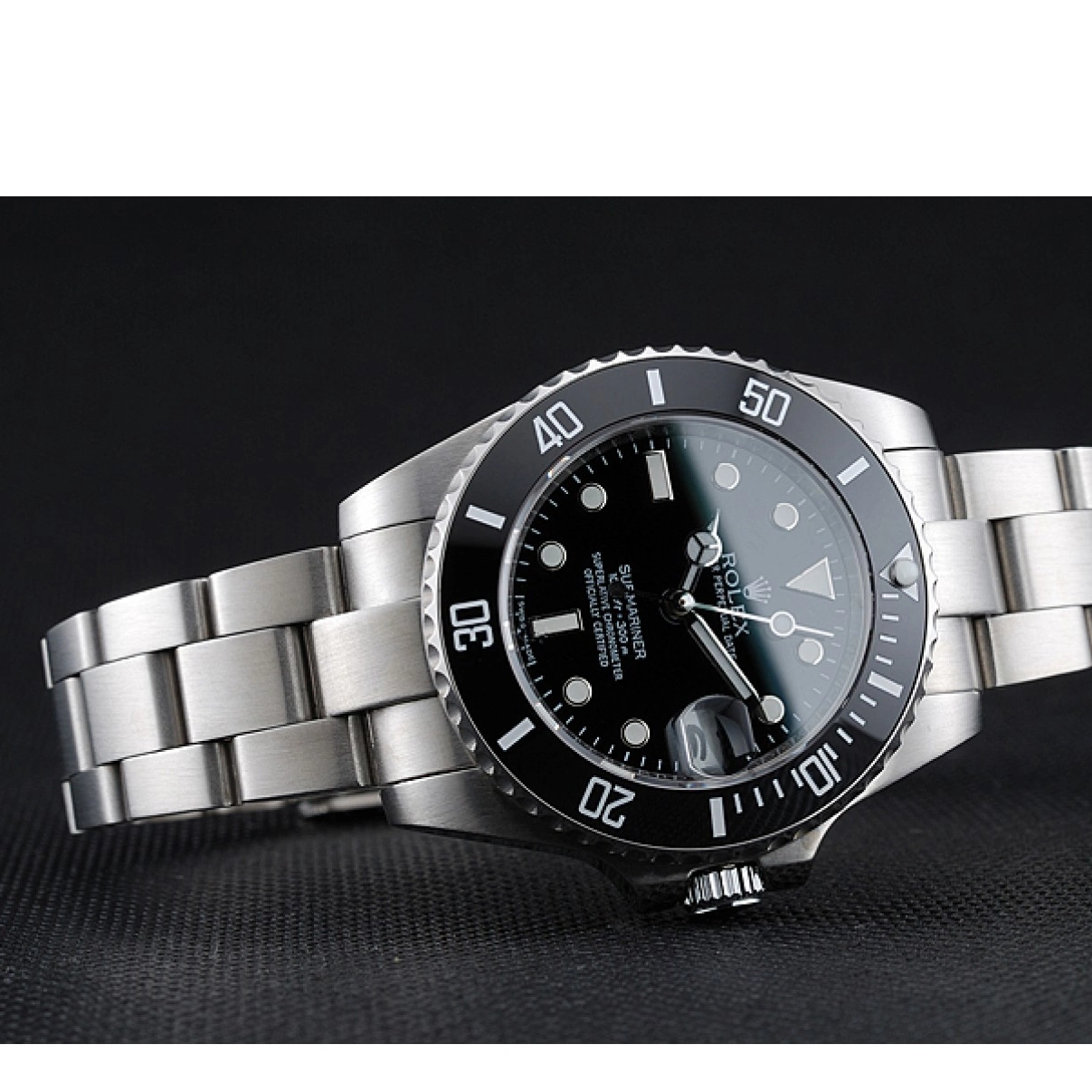 Aaa fake watches Rolex Stainless 1454153 Black Bracelet Date Dial Steel Submariner 0224