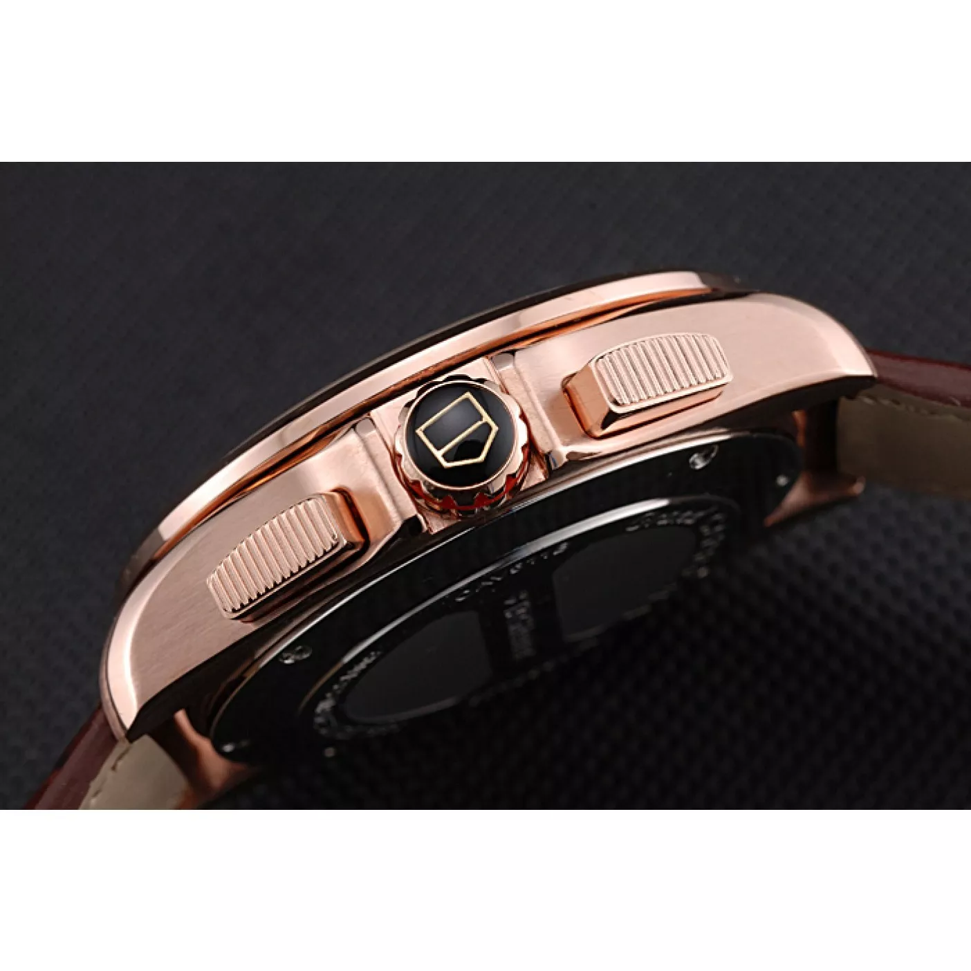 Aaa replica watch Tag Heuer Carrera Rose Gold Case White Dial Brown Leather Strap 98244 0203