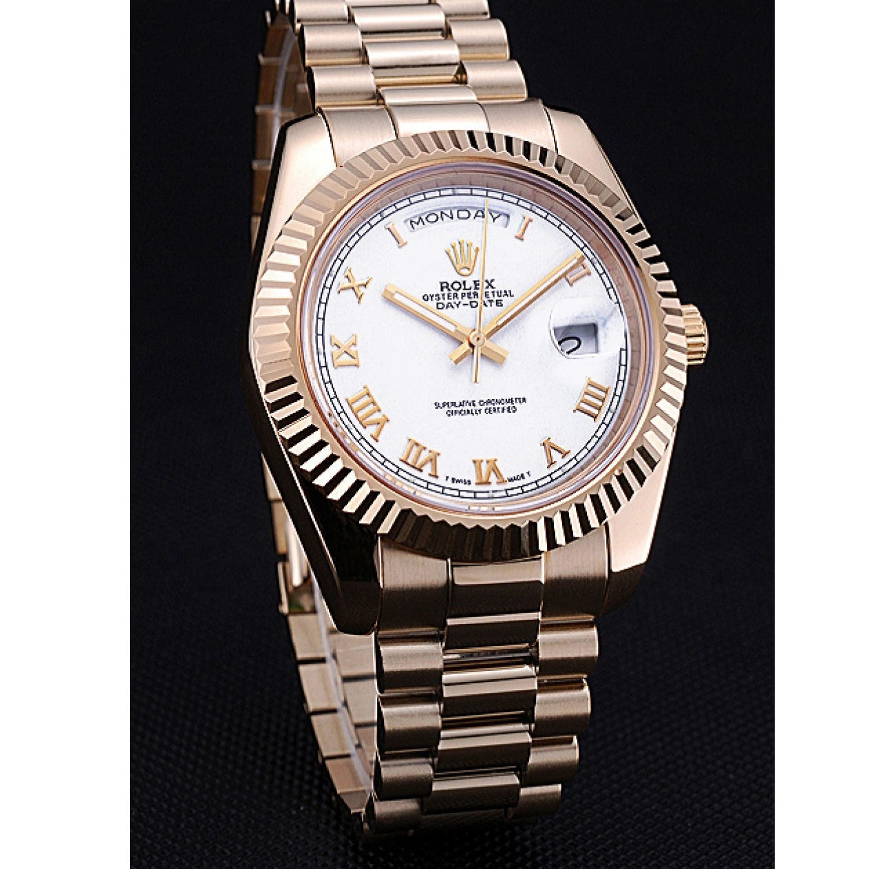 Aaa fake watches Dial White Bracelet 622546 Day-Date Rolex Gold 0223